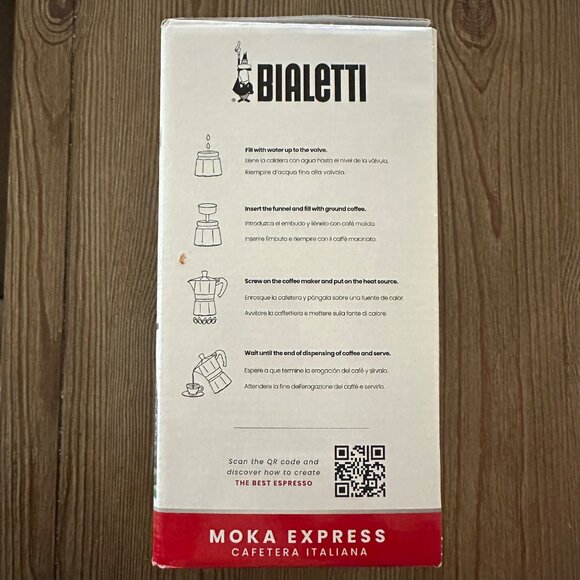 Bialetti Moka Express Espresso Maker Italy Made Aluminium 6 Cup Wedding Gift NEW - Picture 4 of 6